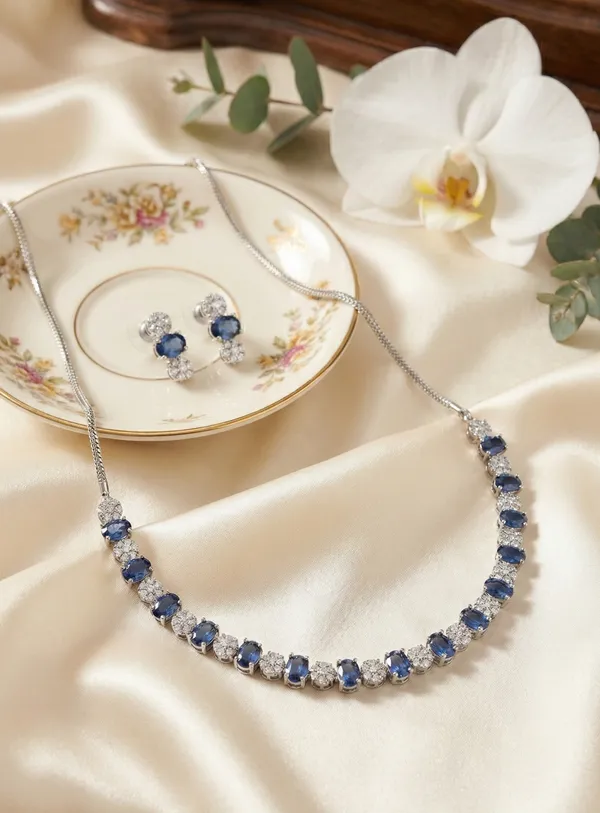 Blue_Alloy_Elegant_Necklace_Set_For_Women