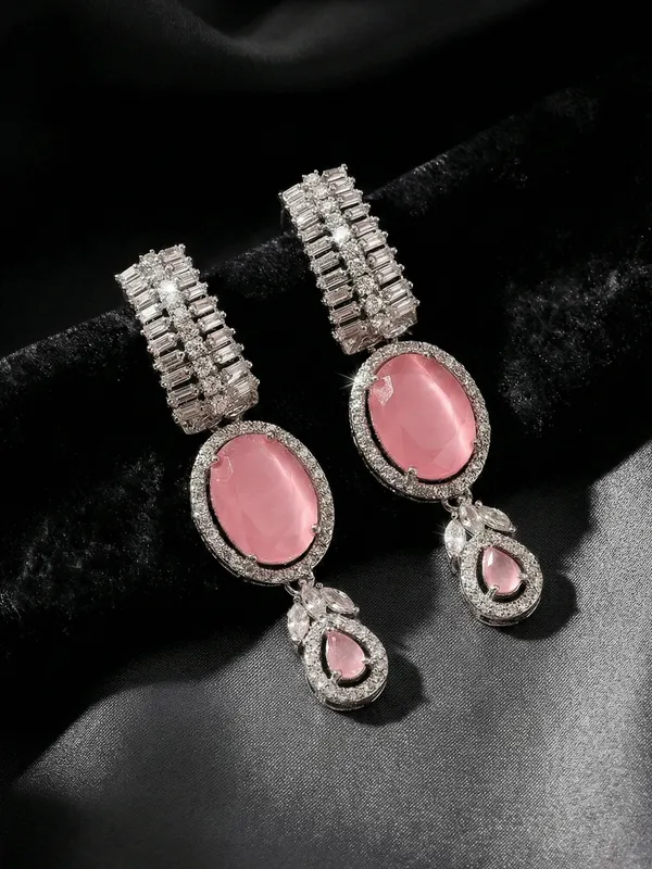 Pink_Alloy_Elegant_Earrings_For_Women