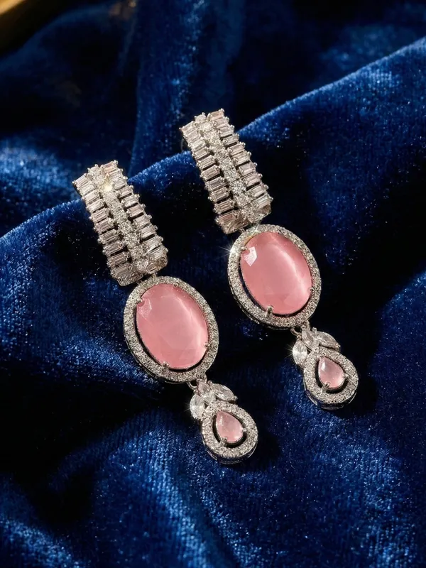 Pink_Alloy_Elegant_Earrings_For_Women