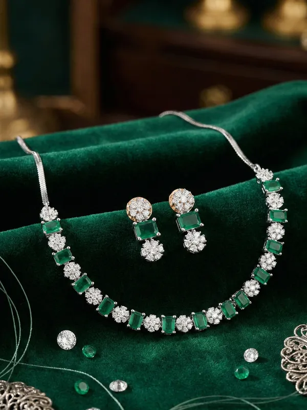 Green_Alloy_Elegant_Necklace_Set_For_Women