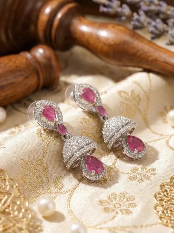 Pink_Alloy_Elegant_Earrings_For_Women