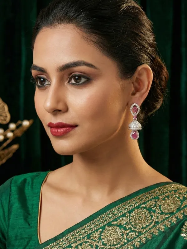 Pink_Alloy_Elegant_Earrings_For_Women