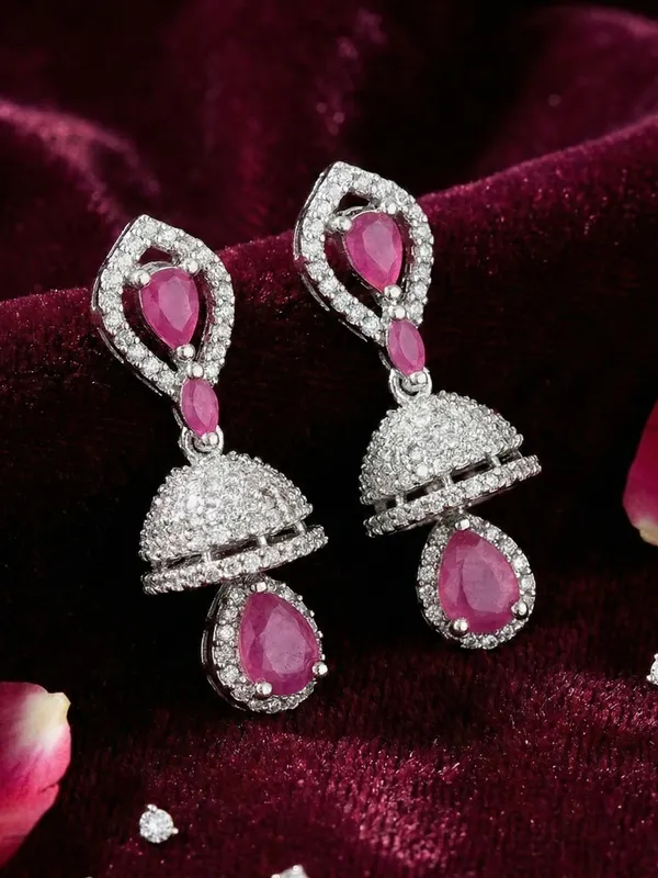 Pink_Alloy_Elegant_Earrings_For_Women