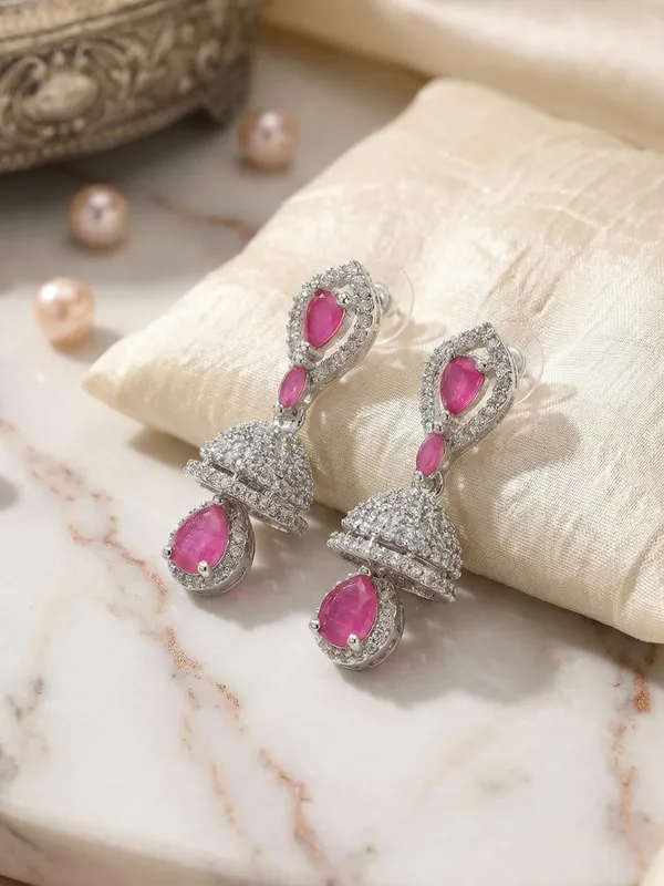Pink_Alloy_Elegant_Earrings_For_Women
