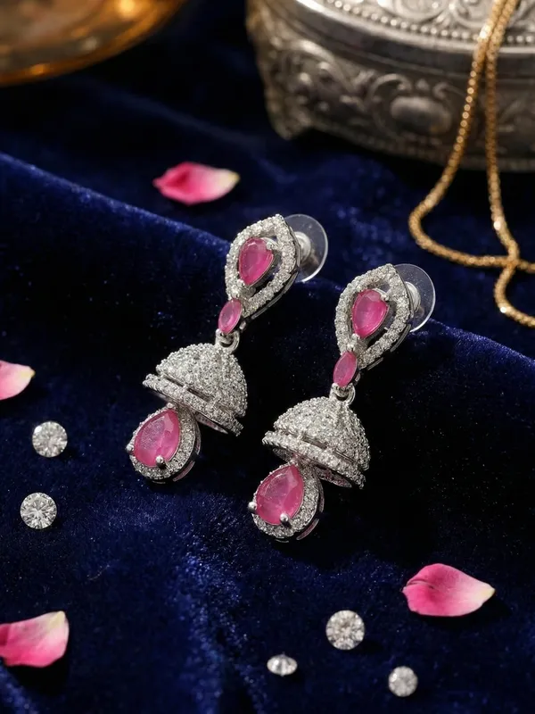 Pink_Alloy_Elegant_Earrings_For_Women