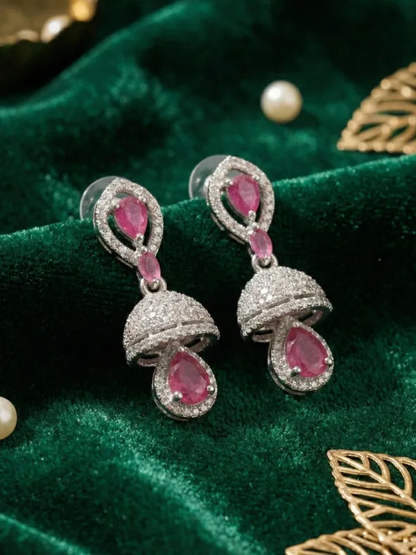 Pink_Alloy_Elegant_Earrings_For_Women