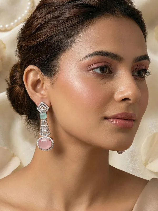 Pink_Alloy_Elegant_Earrings_For_Women