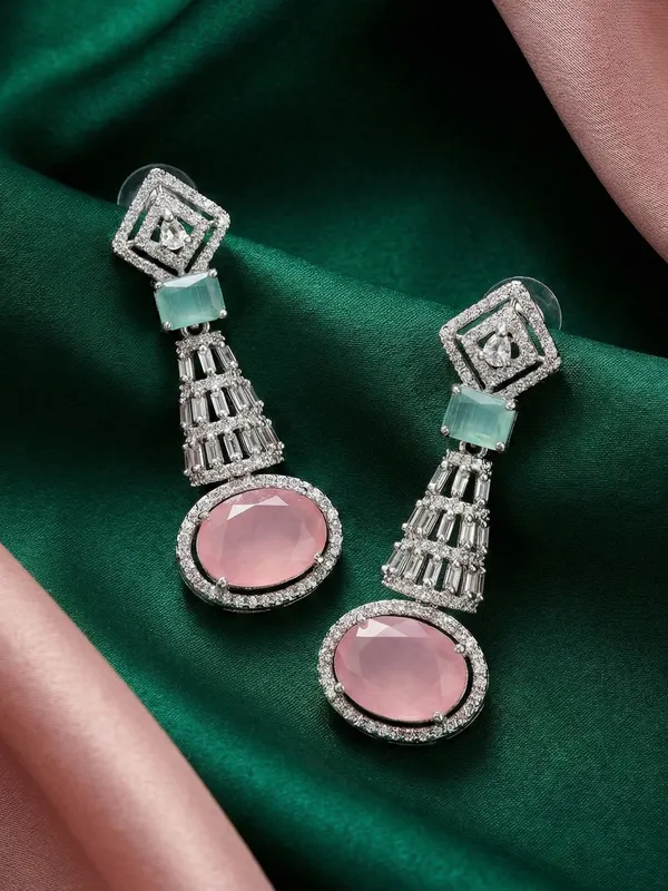 Pink_Alloy_Elegant_Earrings_For_Women
