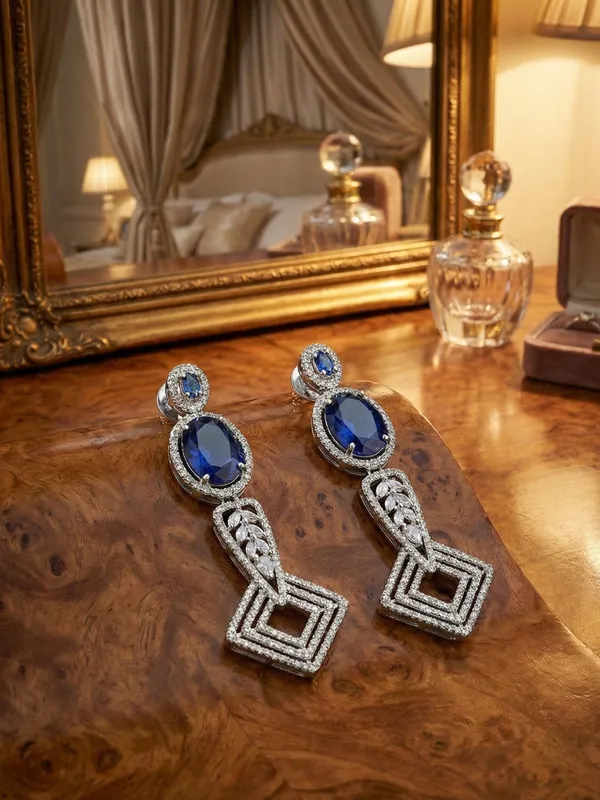 Blue_Alloy_Elegant_Earrings_For_Women