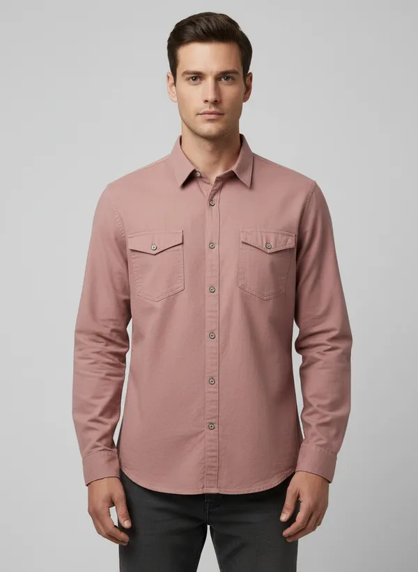 Peach_Rfd_Premium_&_Elegant_Double_Pocket_Shirt_For_Unisex