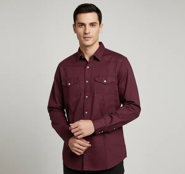 Wine_Rfd_Premium_&_Elegant_Double_Pocket_Shirt_For_Unisex