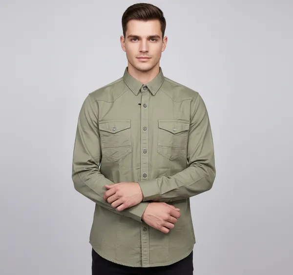 Light_Khaki_Rfd_Premium_&_Elegant_Double_Pocket_Shirt_For_Unisex