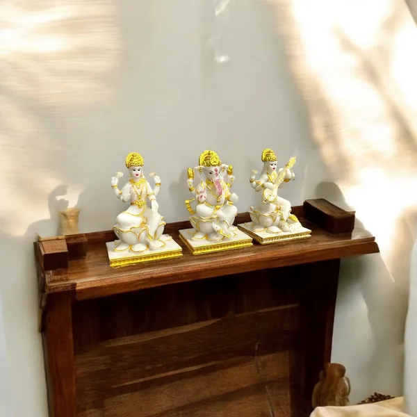 Off_White_&_Golden_Lord_Laxmi_Ganesh_Saraswati_Idol_Best_For_Puja_Diwali_Decoration_Items