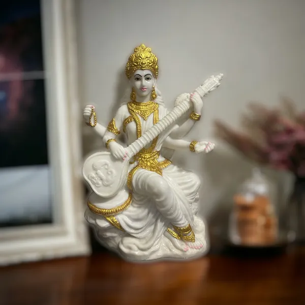 White_Maa_Saraswati_Idol_Marble_Look_Murti_Best_For_Institutions