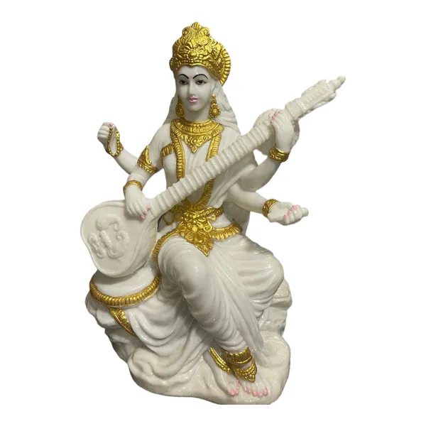 White_Maa_Saraswati_Idol_Marble_Look_Murti_Best_For_Institutions
