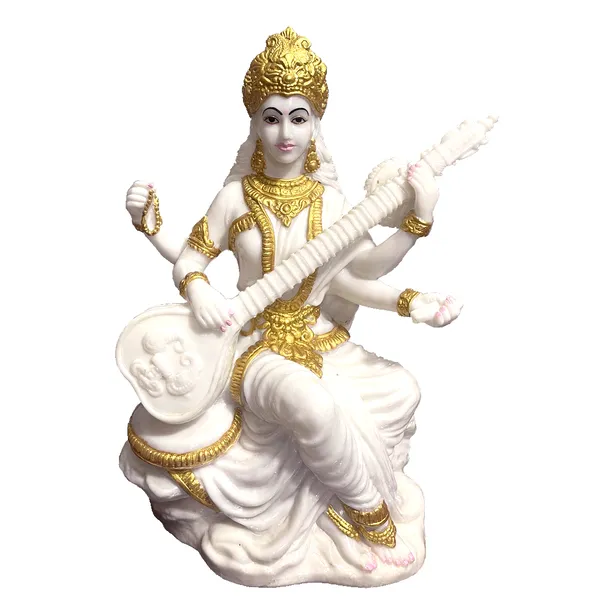 White_Maa_Saraswati_Idol_Marble_Look_Murti_Best_For_Institutions