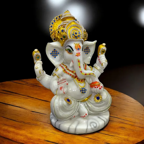 Off_White_&_Golden_Lord_Ganesha_Marble_Statue_Best_Gift_For_Griha_Pravesh_Ganpati_Decorative_Murti_Figurine