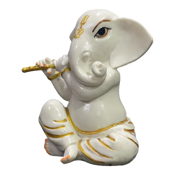 White_White_Marble_Bansuri_Ganesha_Murti_Statue_Figurine_For_Home_Decor