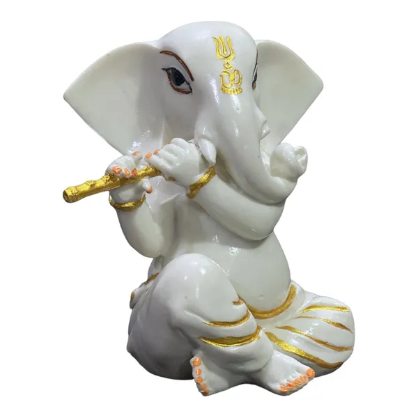 White_White_Marble_Bansuri_Ganesha_Murti_Statue_Figurine_For_Home_Decor