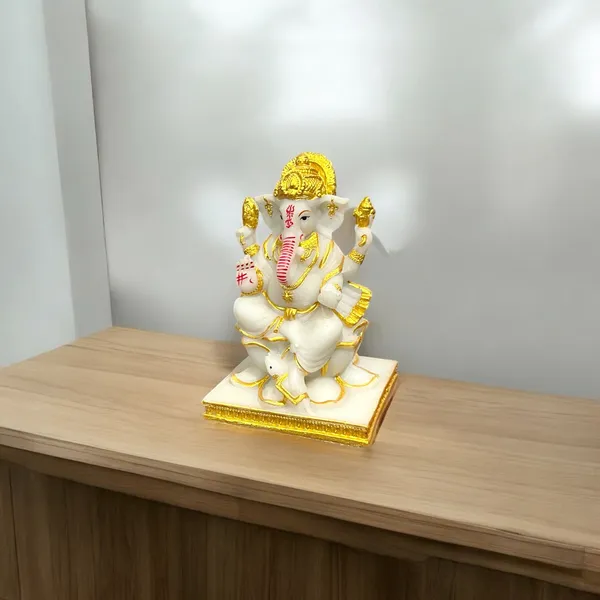 Off_White_&_Golden_Lord_Ganesha_Marble_Statue_Best_Gift_For_Home_Office_Shop_Puja_Ghar_Murti_Figurine