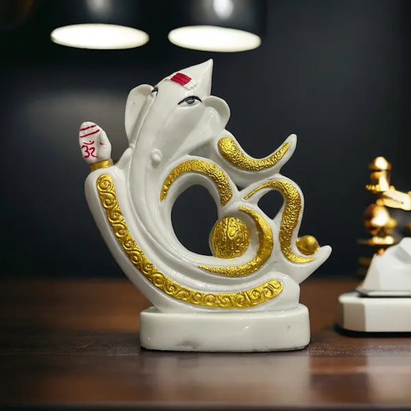 White_Om_Ganesh_White_Marble_Look_Best_Gift_For_Friend_Statue_Figurine