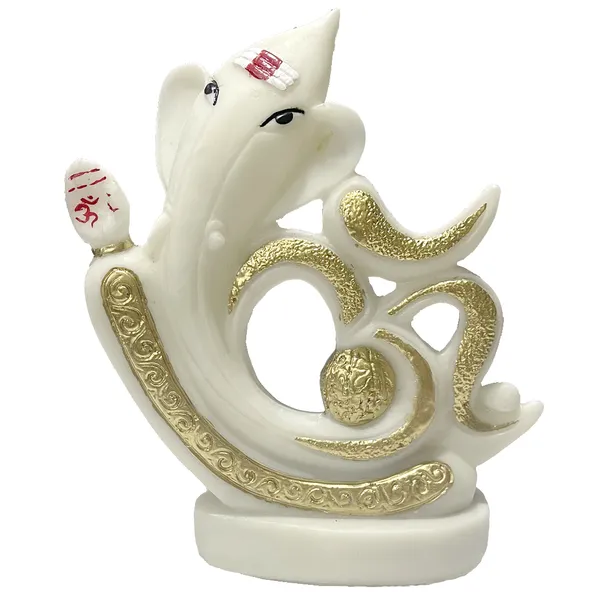 White_Om_Ganesh_White_Marble_Look_Best_Gift_For_Friend_Statue_Figurine