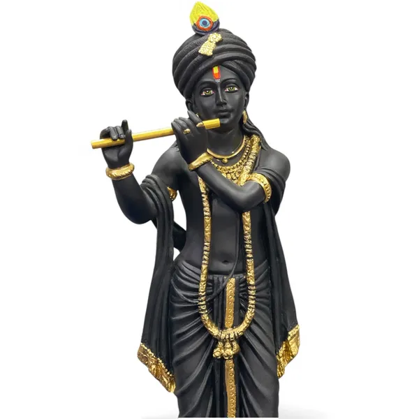 Golden_2.5_Feet_Standing_Krishna_Idol_Made_Of_Premium_Resin_Colorful_Decorative_Statue_For_Home_Temple_&_Gifts