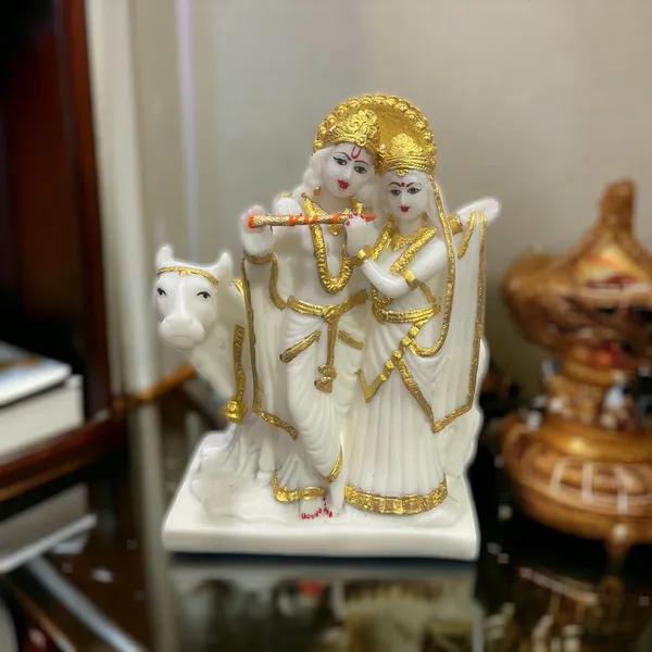 Off_White_&_Golden_Lord_Radha_Krishna_With_Cow_Look_Marble_Idol_Home_Decor