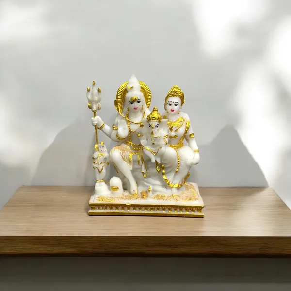 Cream_Shiv_Parivar_Idol_Shiv_Parvati_Ganesh_Kartikeya_Marble_Look_Murti