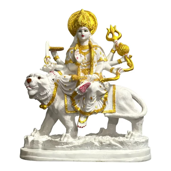 Off_White_&_Golden_Maa_Sherawali_Durga_Ji_Mata_Ji_Marble_Look_Idol_Murti_1.5_Ft