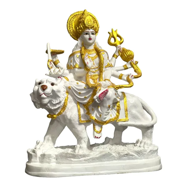 Off_White_&_Golden_Maa_Sherawali_Durga_Ji_Mata_Ji_Marble_Look_Idol_Murti_1.5_Ft