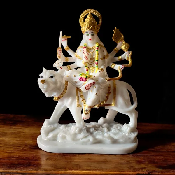 Off_White_&_Golden_Maa_Sherawali_Jagdambe_Durga_Ji_Mata_Ji_Idol_Marble_Look_Murti