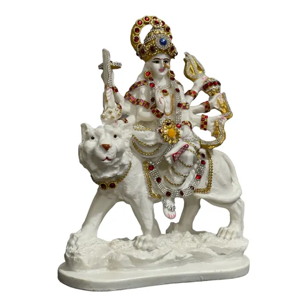 Off_White_&_Golden_Maa_Sherawali_Jagdambe_Durga_Ji_Mata_Ji_Idol_Marble_Look_Murti