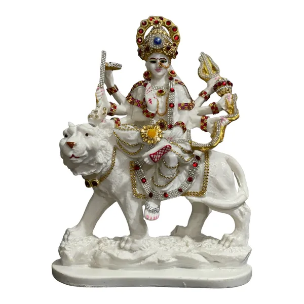 Off_White_&_Golden_Maa_Sherawali_Jagdambe_Durga_Ji_Mata_Ji_Idol_Marble_Look_Murti