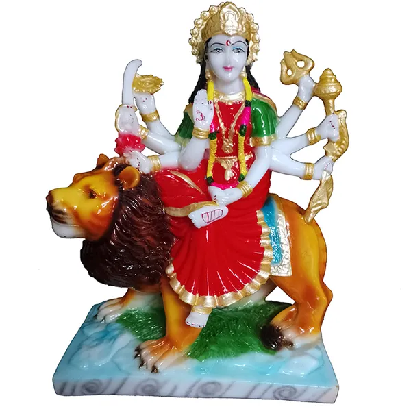 Multicolor_Maa_Sherawali_Marble_Idol_Durga_Ji
