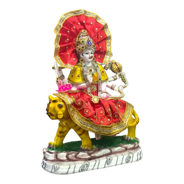 Multicolor_Maa_Sherawali_Durga_Ji_Mata_Ji_Marble_Look_Idol_Murti_1.5_Ft