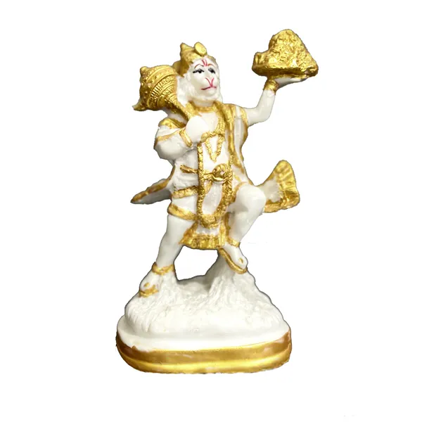 Off_White_&_Golden_Lord_Hanuman_Pawansut_Hanuman_Parvat_Marble_Idol