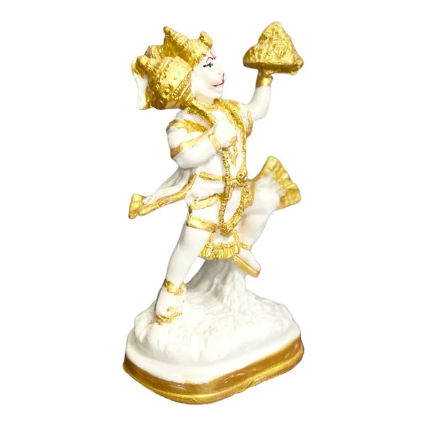 Off_White_&_Golden_Lord_Hanuman_Pawansut_Hanuman_Parvat_Marble_Idol