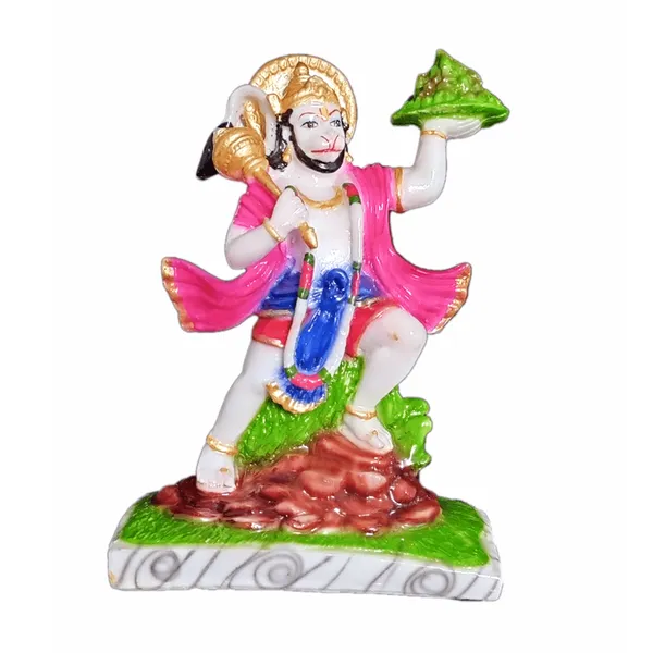 Multicolor_Hanuman_With_Parvat_Marble_Idol