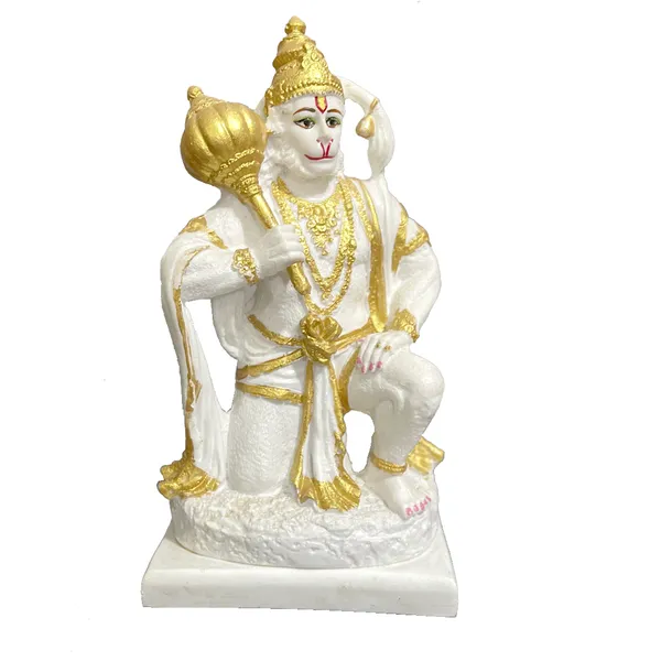 Cream_Sitting_Lord_Hanuman_Marble_Statue_Bajrang_Bali