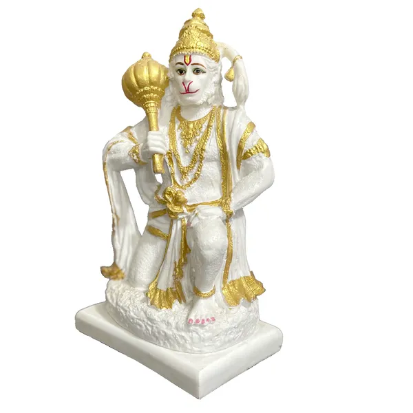 Cream_Sitting_Lord_Hanuman_Marble_Statue_Bajrang_Bali