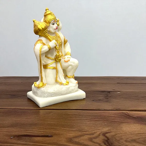 Cream_Sitting_Lord_Hanuman_Marble_Statue_Bajrang_Bali