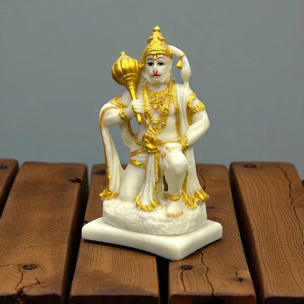 Cream_Sitting_Lord_Hanuman_Marble_Statue_Bajrang_Bali