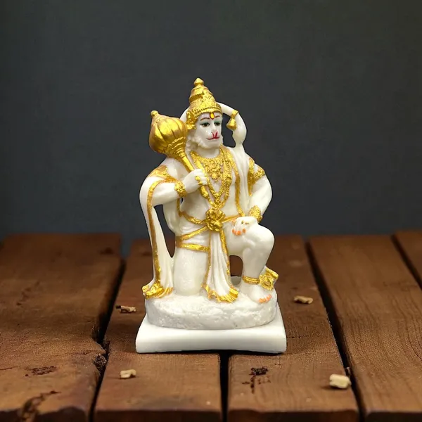 Cream_Sitting_Lord_Hanuman_Marble_Statue_Bajrang_Bali