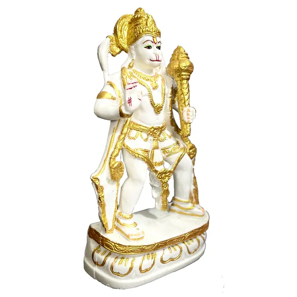 Golden_Standing_Hanuman_Bajrang_Bali_Marble_Idol