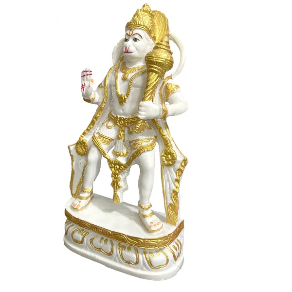 Golden_Standing_Hanuman_Bajrang_Bali_Marble_Idol