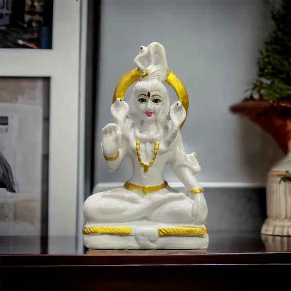 Off_White_&_Golden_Shiva_Samadhi_Gift_Idol_Murti_Marble_Ashirwad_Mudra_Shiva_Statue