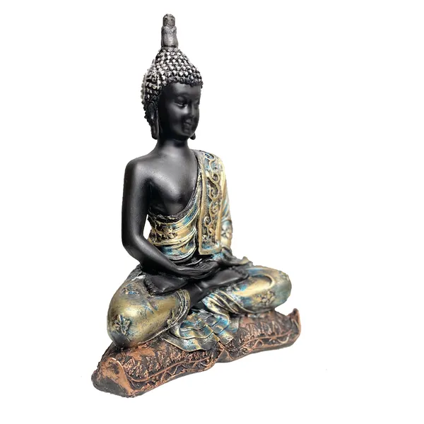 Grey_&_Golden_Meditating_Buddha_Idol_Resin_Statue_The_Best_Gift_For_Friends