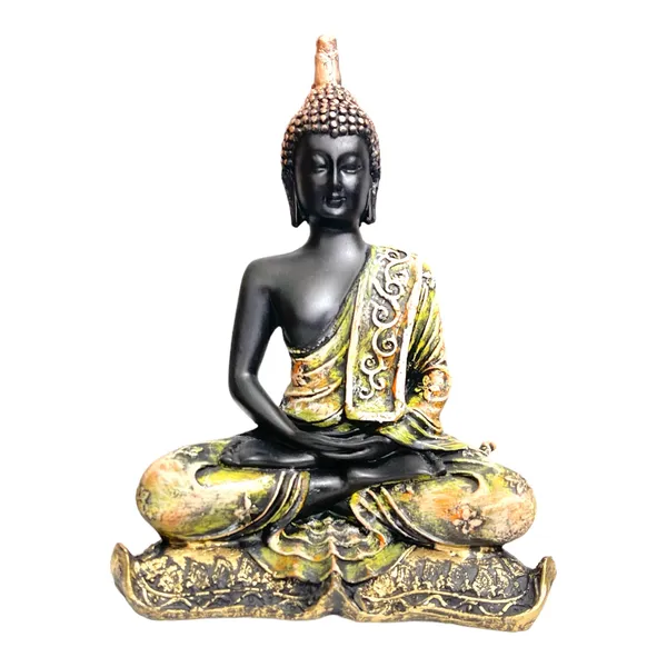 Grey_&_Golden_Meditating_Buddha_Idol_Resin_Statue_The_Best_Gift_For_Friends