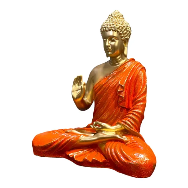 Orange_&_Golden_Resin_2_Feet_Buddha_Statue_|_Ideal_For_Living_Room_Temple_&_Entrance_Decor